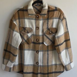 Plaid button front flannel